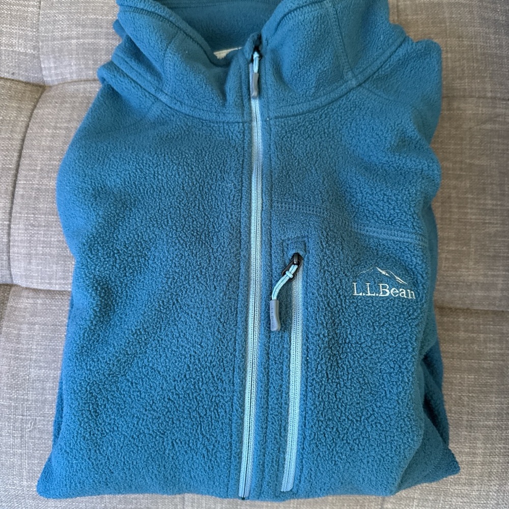 LL Bean Teal Fleece Men size L